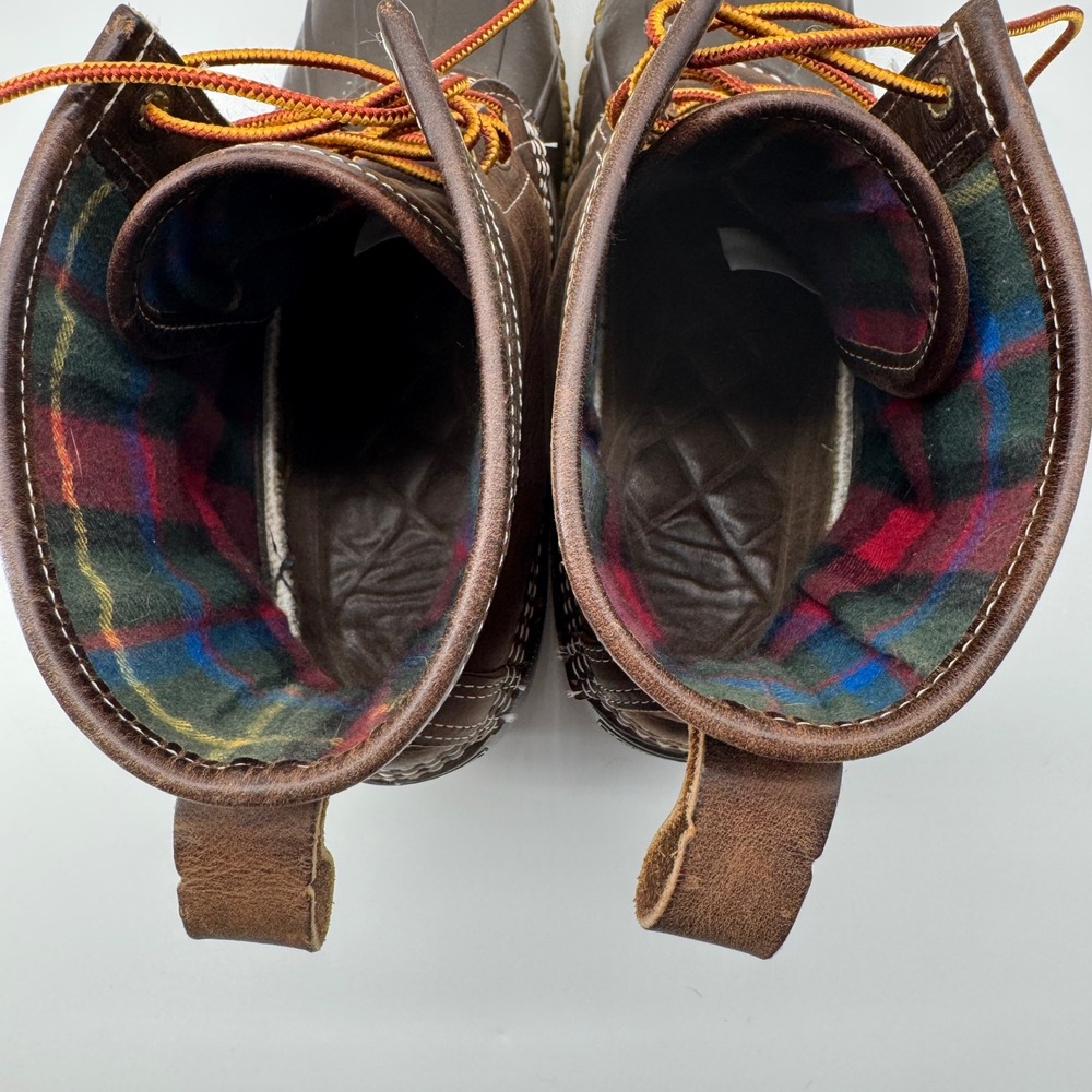 L.L. Bean 8" Duck Boots Mens 12 Brown Excellent Flannel Lined Made in USA 507682 - Picture 4 of 13